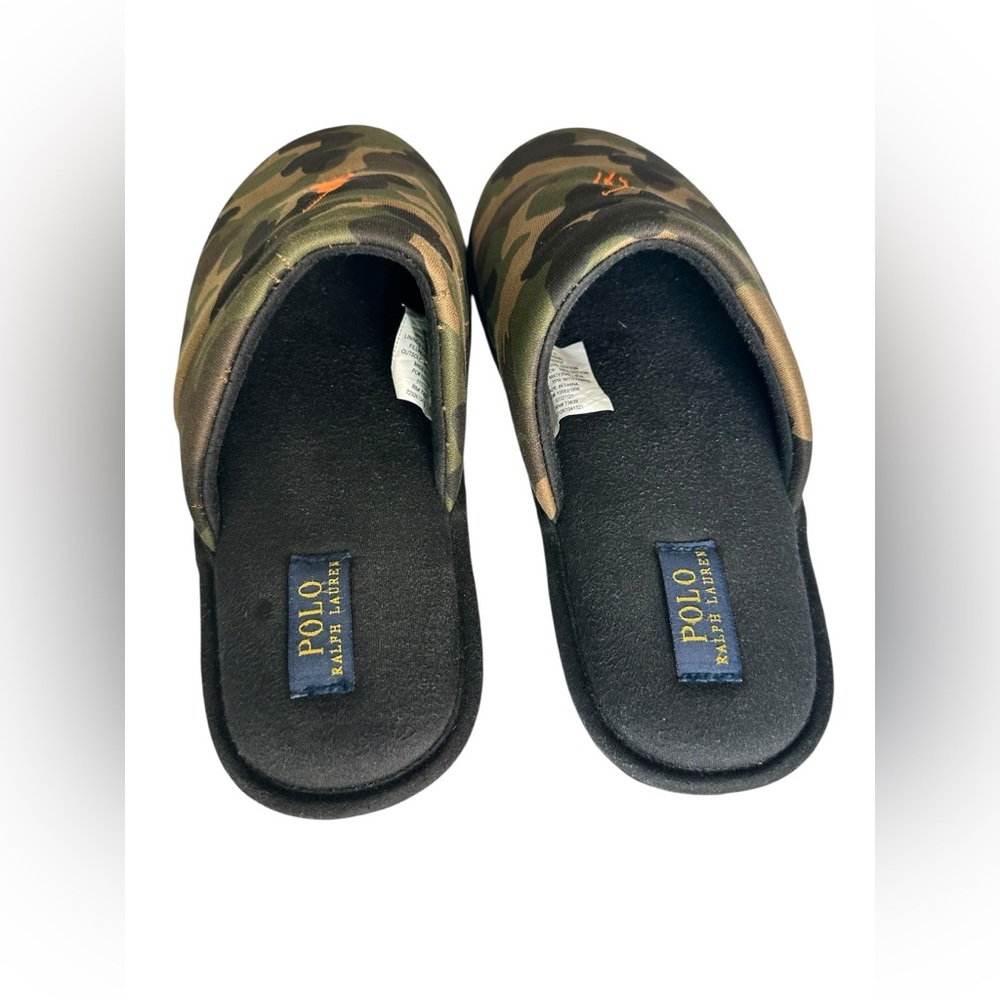 Ralph Lauren Polo Men’s Klarence Jersey Scuff Camo Mule Slippers - Picture 5 of 10